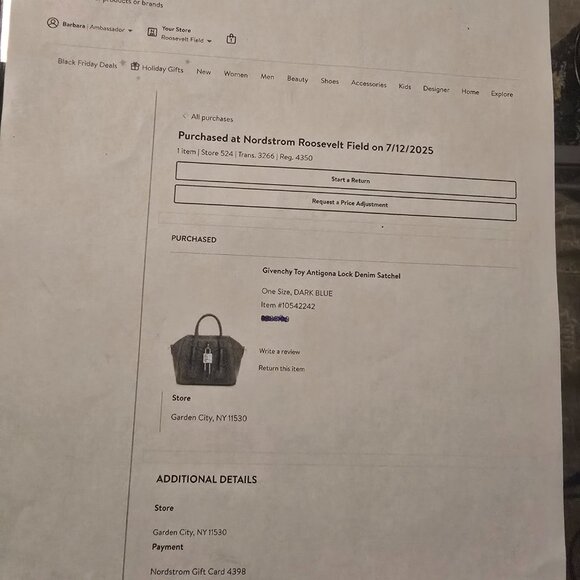 GIVENCHY TOY ANTIGONA LOCK DENIM SATCHEL - Picture 11 of 11